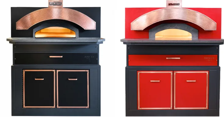 Horno de pizza Izzo Premium 6 Large con acabado antracita y rojo