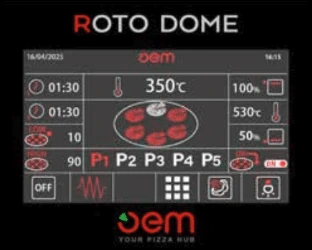 Écran tactile de contrôle du four Roto Dome OEM